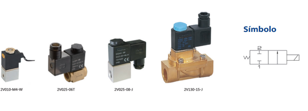 Válvulas Série 2V 2/2 Vias Solenoide